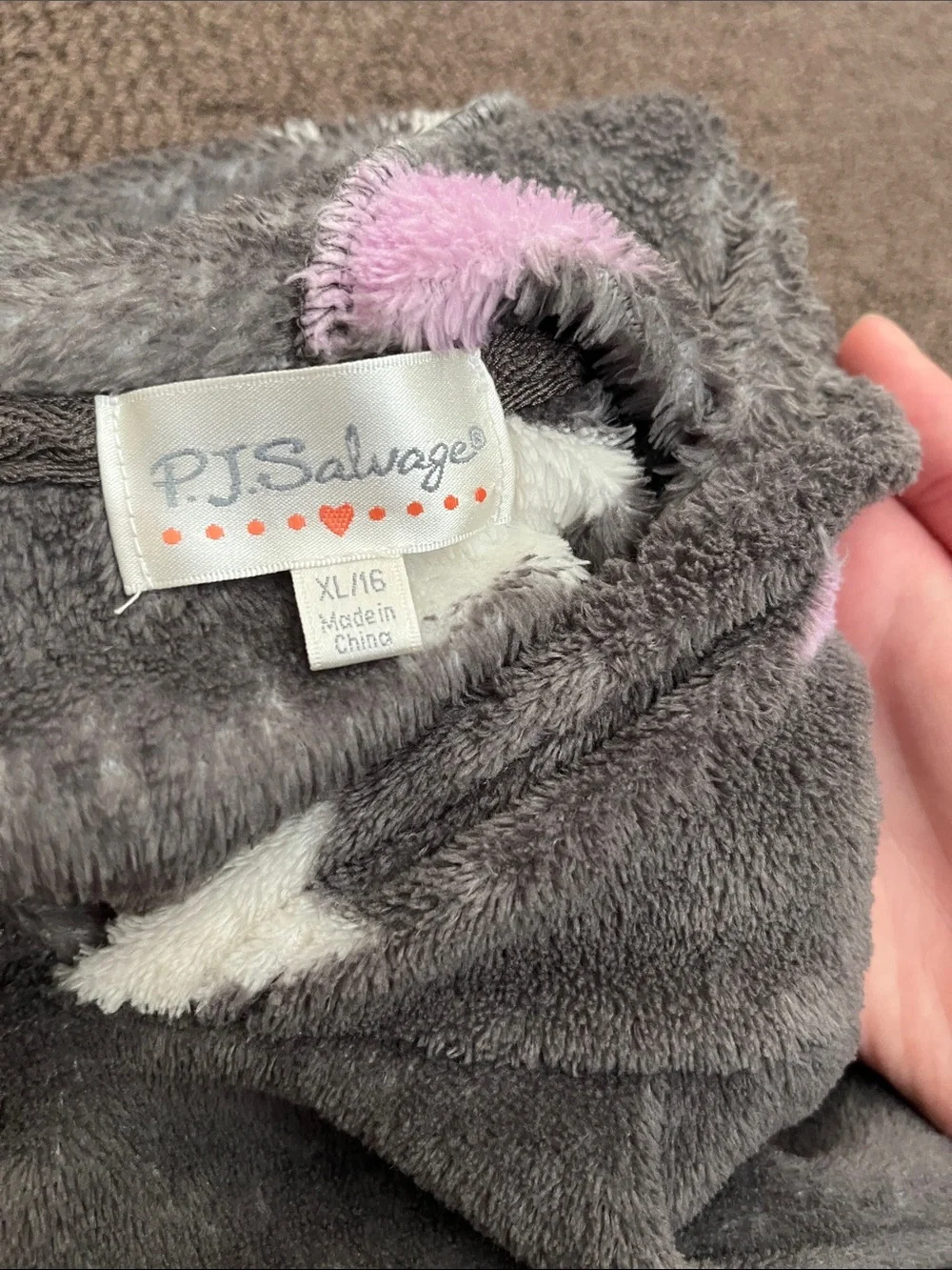 PJ Salvage Kids’ Fleece Star Hoodie & Shorts Set - Gray with Stars, Size XL/16